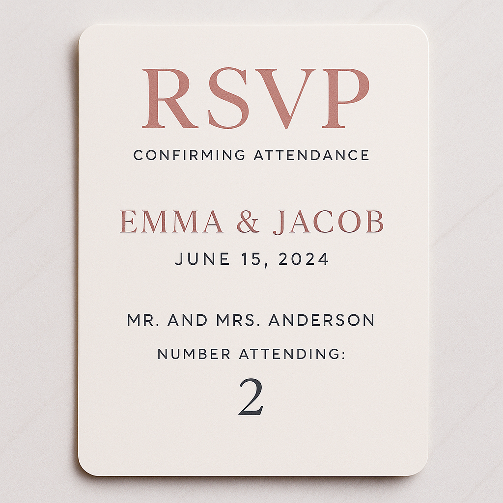 RSVP confirmed guests invitation